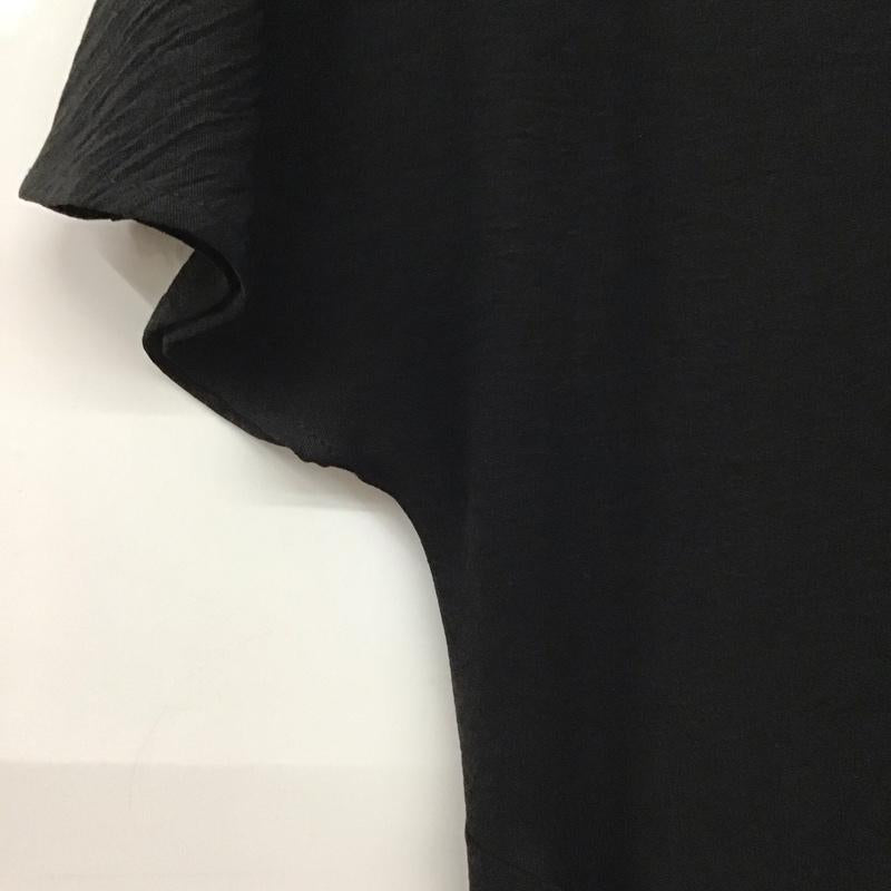 ザラ ZARA ワンピース ロングスカート 0264 670 800 FLOWY MIDI DRESS 半袖 サイドリボン S 無地 黒 / ブラック / レディース USED 古着 中古 10138650
