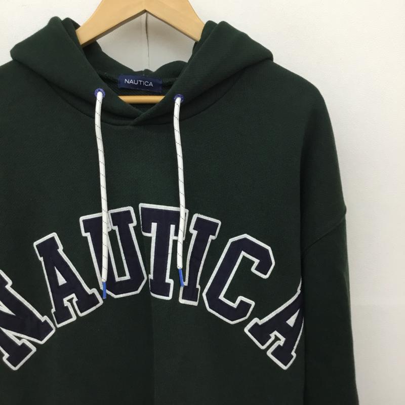 ノーティカ NAUTICA パーカー 長袖 213-1250 ARCH LOGO SWEAT HOODIE XL ロゴ、文字 緑 / グリーン / X 紺 / ネイビー / X 白 / ホワイト / メンズ USED 古着 中古 10136984