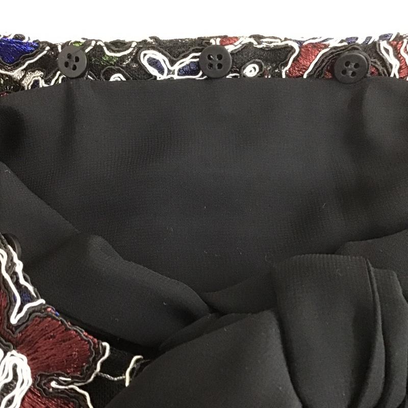 ザラベーシック ZARA BASIC ジャケット、上着 ジャケット、ブレザー 長袖刺繍ジャケット ノーカラージャケット 総柄 前開ジャケット L 総柄 X 花柄 黒 / ブラック / レディース USED 古着 中古 10105913