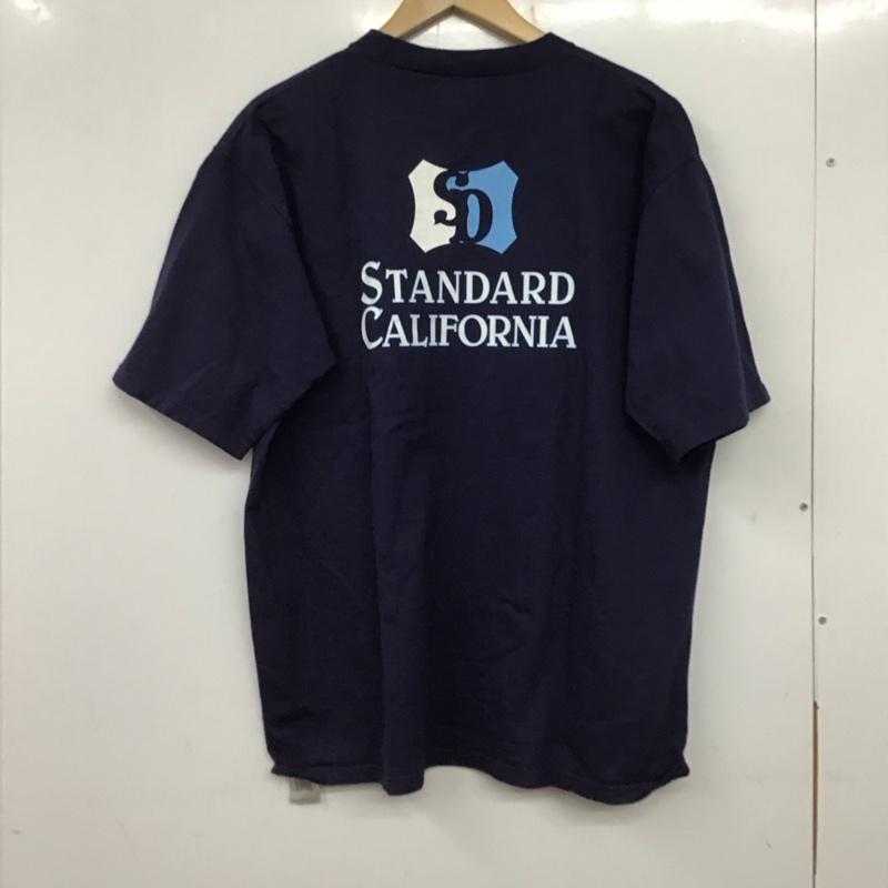 スタンダード カリフォルニア STANDARD CALIFORNIA Tシャツ 半袖 半袖カットソー プリントTシャツ クルーネックカットソー XL ロゴ、文字 紺 / ネイビー / メンズ USED 古着 中古 10137521