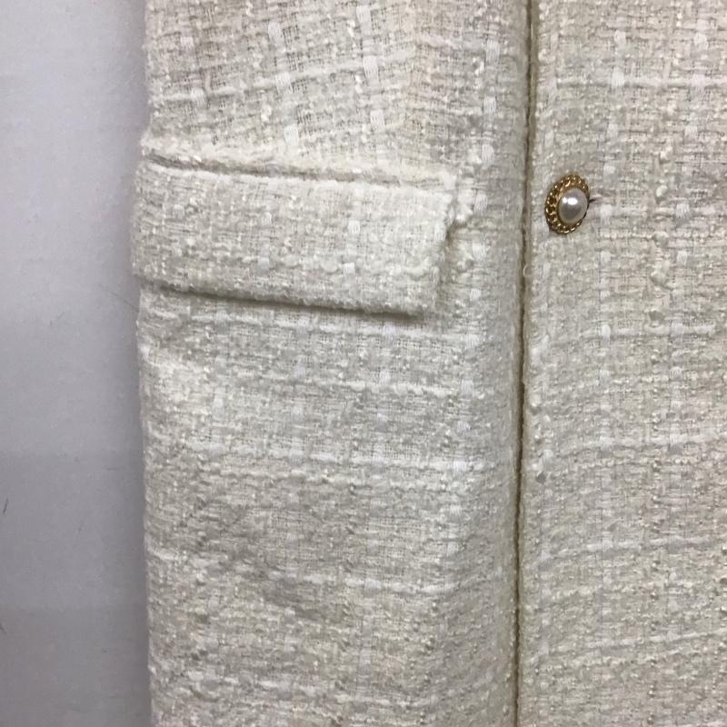 ザラ ZARA ベスト ベスト 2997 220 251 ロング丈 M チェック 白 / ホワイト / レディース USED 古着 中古 10139115