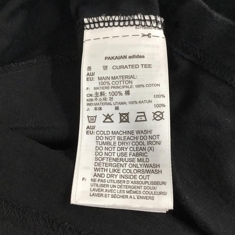 アディダス adidas Tシャツ 半袖 cw5058 キューレーテッドティーラグランTシャツ 半袖カットソー クルーネックカットソー M ロゴ、文字 黒 / ブラック / メンズ USED 古着 中古 10130931