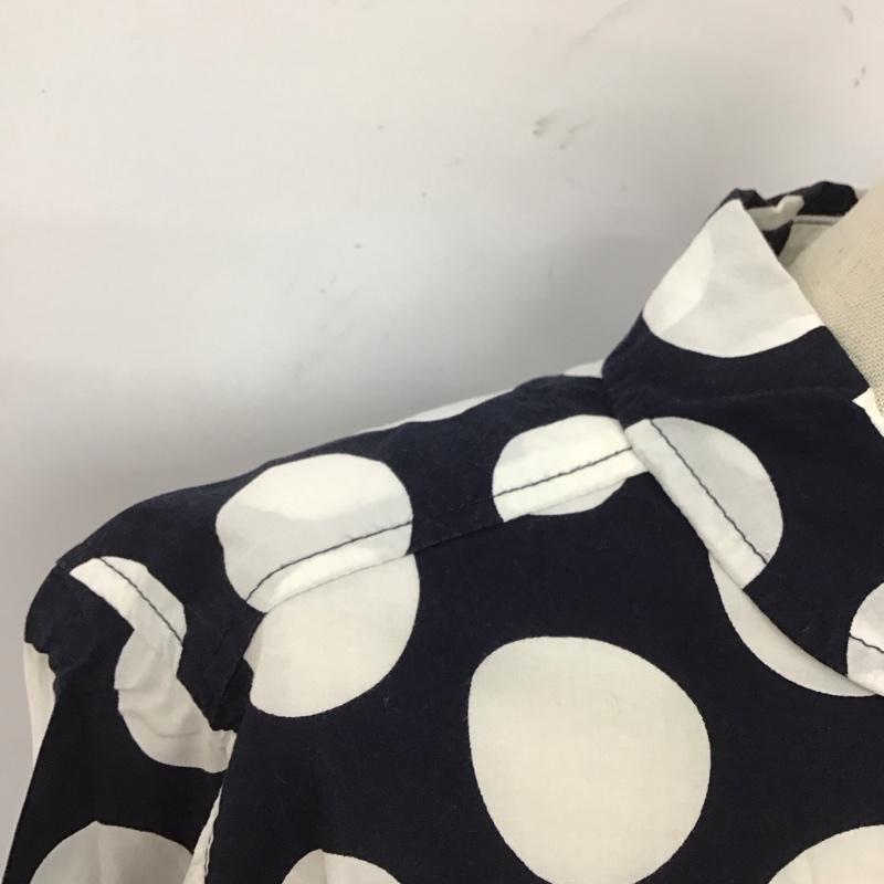 ニコアンド niko and... シャツ、ブラウス 長袖 ON44FA06NN 丸襟 3 ドット 白 / ホワイト / X 紺 / ネイビー / レディース USED 古着 中古 10123106
