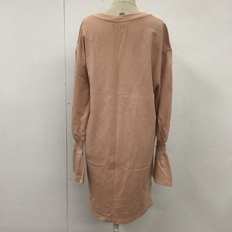 ザラ ZARA カットソー 長袖 1165 037 633 フレアスリーブ チュニック S 無地 桃 / ピンク / レディース USED 古着 中古 10117219
