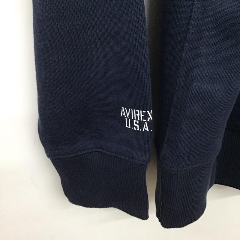 アヴィレックス AVIREX U.S.A. パーカー 長袖 長袖パーカー プルオーバーパーカー スウェット XL 無地 紺 / ネイビー / メンズ USED 古着 中古 10132884