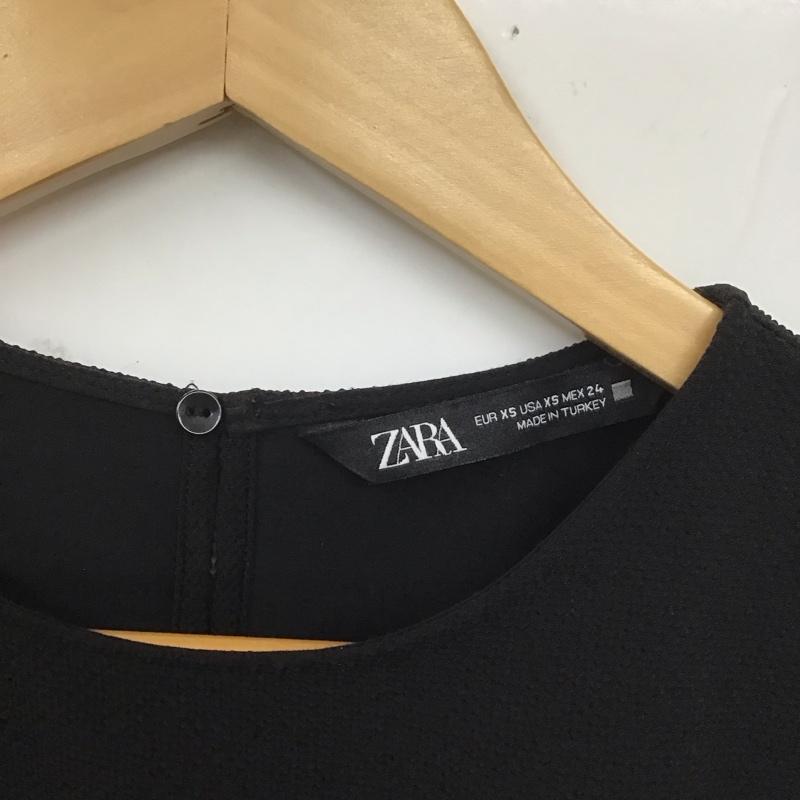 ザラ ZARA カットソー 長袖 XS 無地 白 / ホワイト / X 黒 / ブラック / レディース USED 古着 中古 10124804