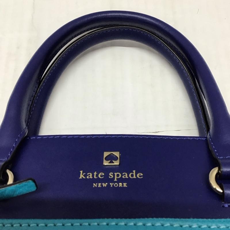 ケイトスペード Kate Spade トートバッグ トートバッグ レザー 牛革 ショルダー 2WAY ロゴ、文字 紫 / パープル / X 青 / ブルー / レディース USED 古着 中古 10118204