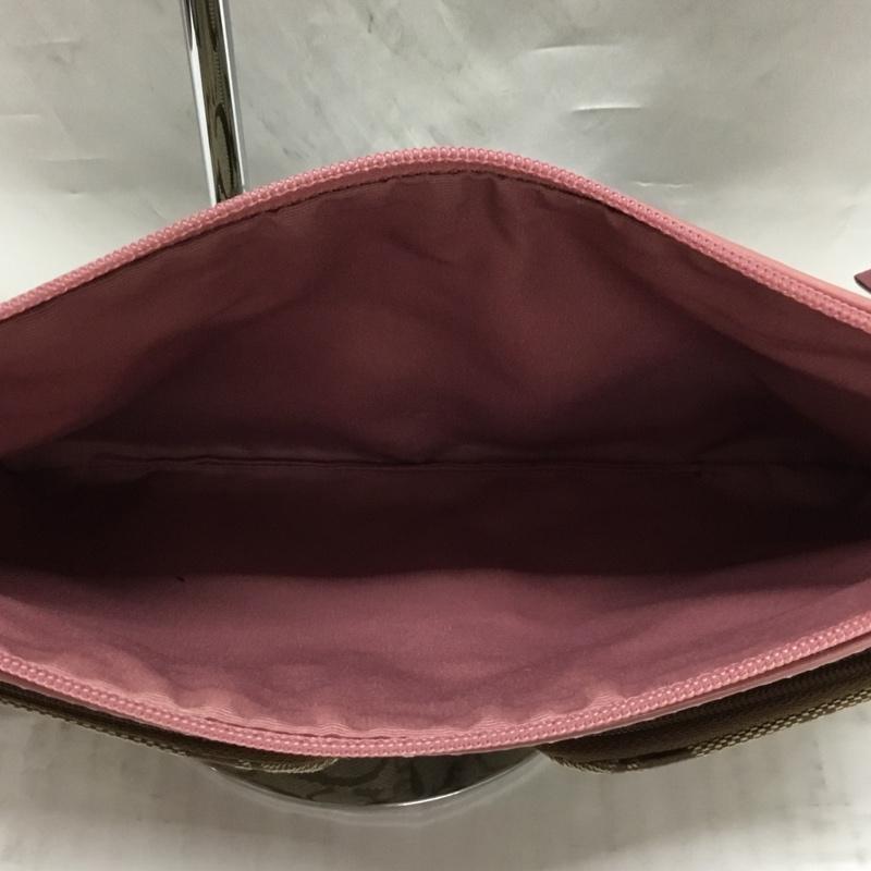 コーチ COACH ショルダーバッグ ショルダーバッグ シグネチャー ロゴ、文字 ベージュ / ベージュ / X 桃 / ピンク / レディース USED 古着 中古 10107602