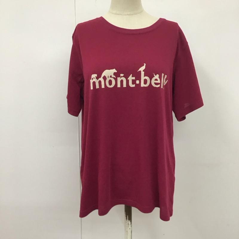 モンベル mont-bell Tシャツ 半袖 1114179 WICT 半袖カットソー プリントTシャツ XL ロゴ、文字 えんじ / ワインレッド / レディース USED 古着 中古 10126493