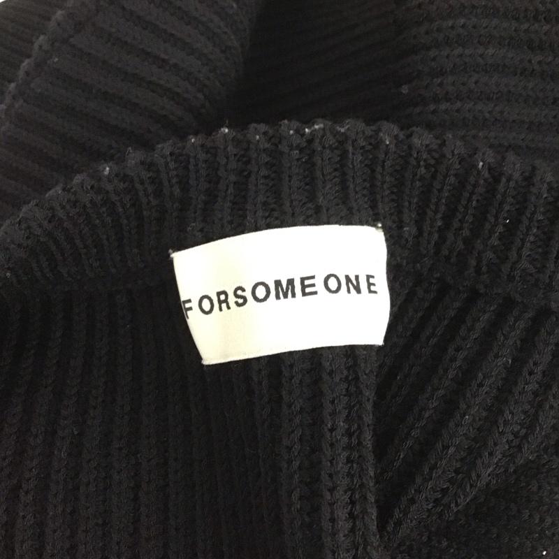 フォーサムワン FORSOMEONE ニット、セーター 長袖 長袖ニットカットソー クルーネック セーター ロゴ、文字 黒 / ブラック / メンズ USED 古着 中古 10126598
