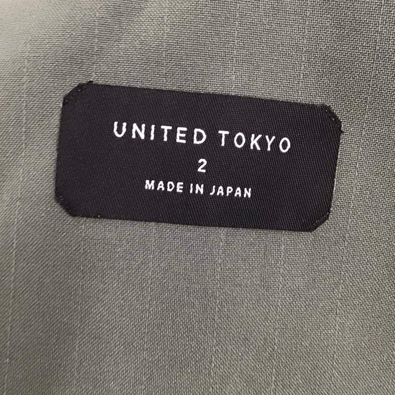 ユナイテッドトウキョウ UNITED TOKYO パンツ スラックス スラックスパンツ ワイドパンツ カジュアルパンツ 2 無地 カーキ / カーキ / レディース USED 古着 中古 10135433