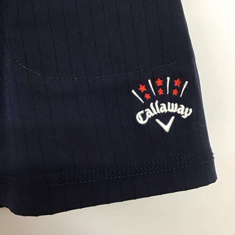 キャロウェイ CALLAWAY パンツ ショートパンツ 241-6125803 ショートパンツ ゴルフ スポーツウェア S ストライプ 紺 / ネイビー / レディース USED 古着 中古 10133035