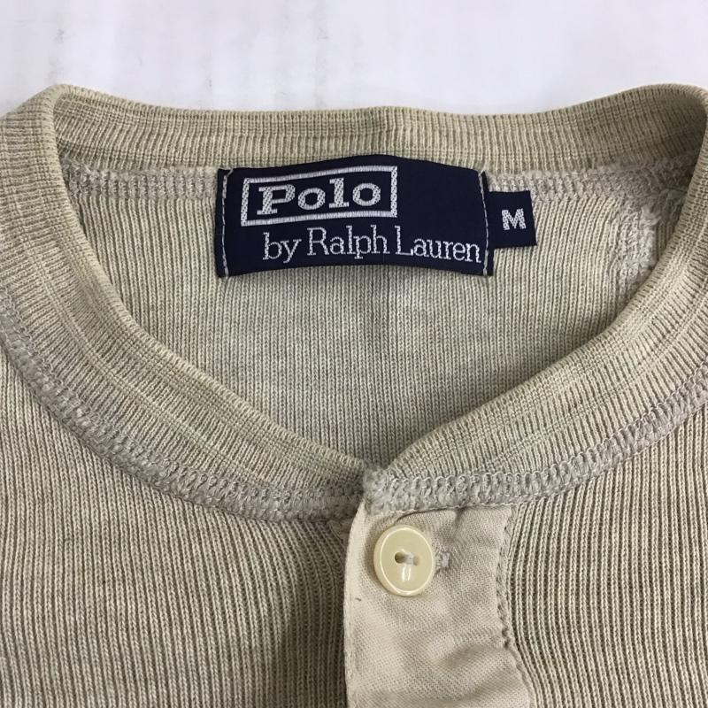 ポロバイラルフローレン Polo by RALPH LAUREN カットソー 長袖 長袖カットソー ヘンリーネックカットソー ロングスリーブカットソー プリントTシャツ M 無地 ベージュ / ベージュ /  メンズ USED 古着 中古 10111481