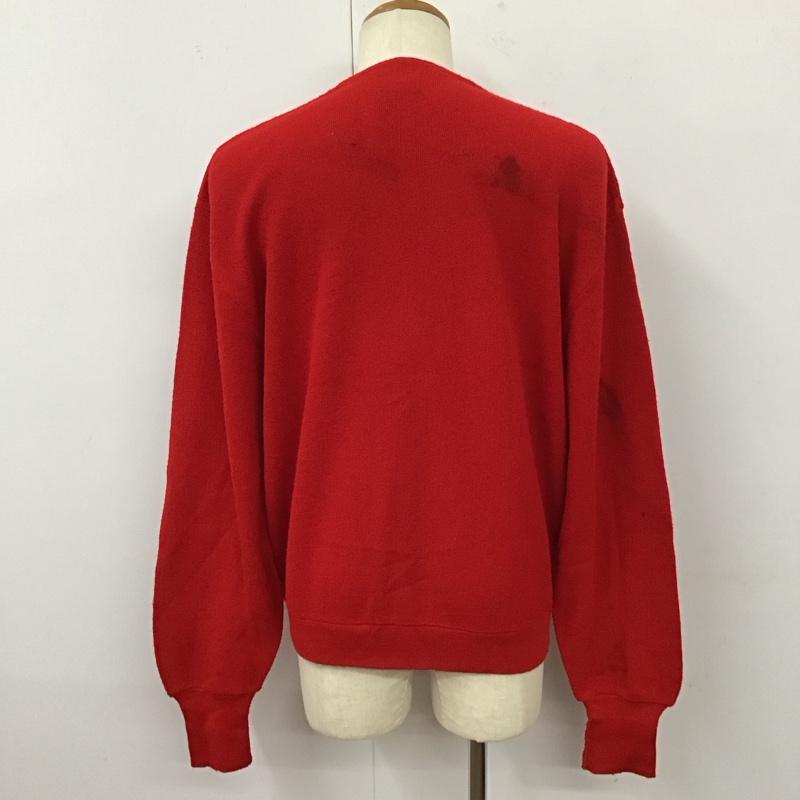 ラコステ LACOSTE カーディガン 長袖 80s USA製 アクリルニット カーディガン IZOD L ロゴ、文字 赤 / レッド / メンズ USED 古着 中古 10118295