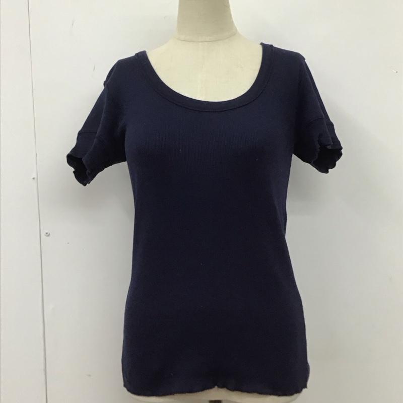 ラルフローレン RALPHLAUREN Tシャツ 半袖 KK RL KM 23 72 Uネック リブ L ワンポイント 紺 / ネイビー / レディース USED 古着 中古 10109609