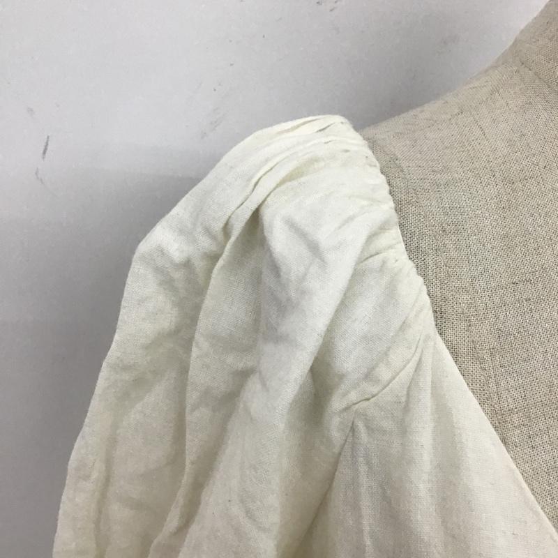 ザラ ZARA シャツ、ブラウス 半袖 M 無地 オフホワイト / オフホワイト / レディース USED 古着 中古 10105892