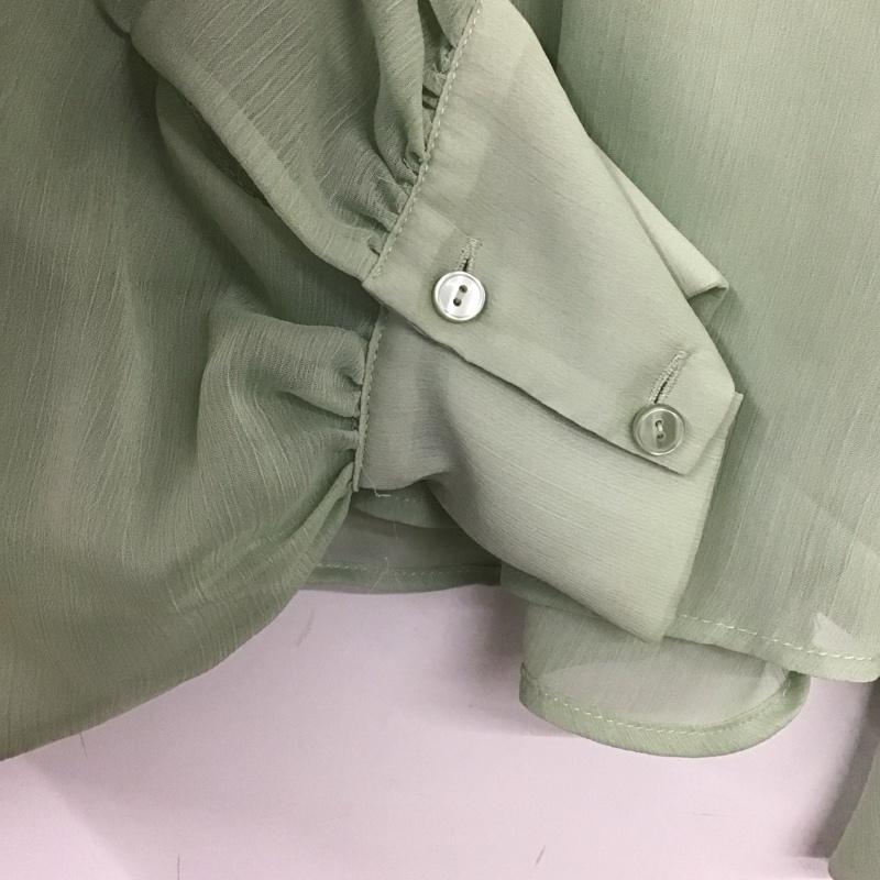 ザラ ZARA シャツ、ブラウス 長袖 XS 無地 薄緑 / ライトグリーン / レディース USED 古着 中古 10124811