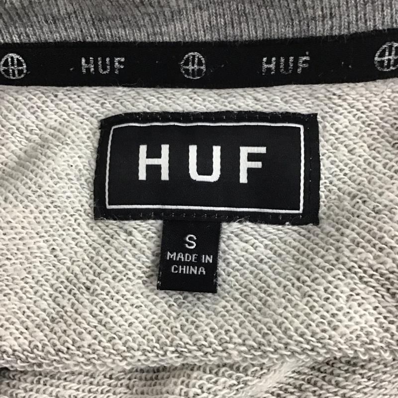 ハフ HUF トレーナー 長袖 長袖スウェット 長袖トレーナー リブカットソー 長袖カットソー プリントトレーナー S ロゴ、文字 灰 / グレー / メンズ USED 古着 中古 10110934