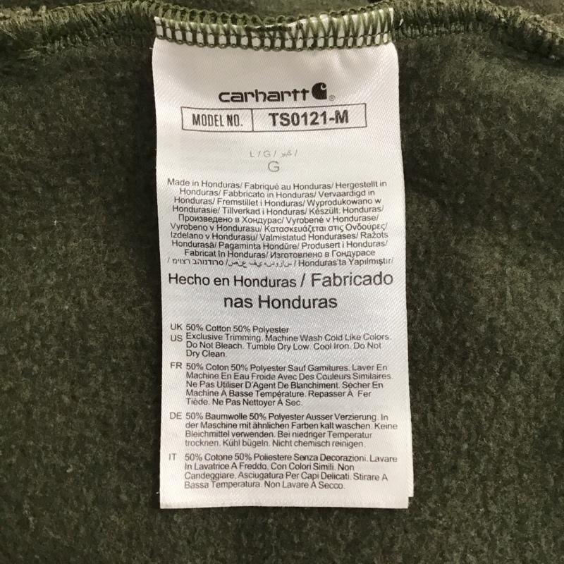 カーハート Carhartt パーカー 長袖 TS0121 プルオーバー 裏起毛 L ワンポイント カーキ / カーキ / メンズ USED 古着 中古 10121333