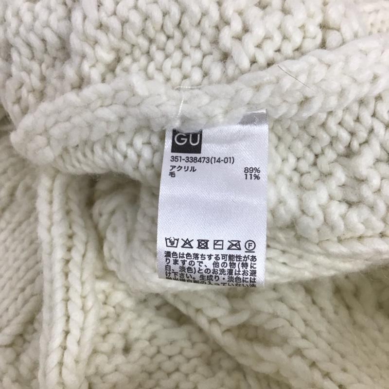ジーユー GU ニット、セーター 長袖 351-338473 UNDERCOVER ケーブルニットサイドジップ 長袖ニット セーター XL 総柄 白 / ホワイト / メンズ USED 古着 中古 10119497