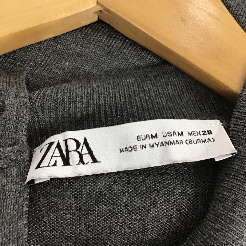 ザラ ZARA ニット、セーター 長袖 5755/100/809 M 無地 灰 / グレー / レディース USED 古着 中古 10133681