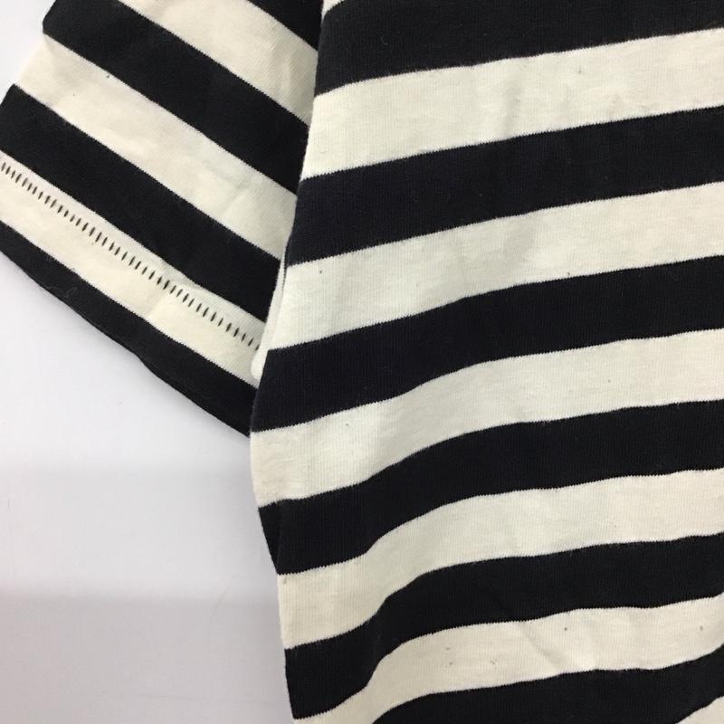 ワラワラ WallaWalla Tシャツ 半袖 半袖カットソー プリントTシャツ クルーネックカットソー M ボーダー柄 白 / ホワイト / X 黒 / ブラック / メンズ USED 古着 中古 10137834