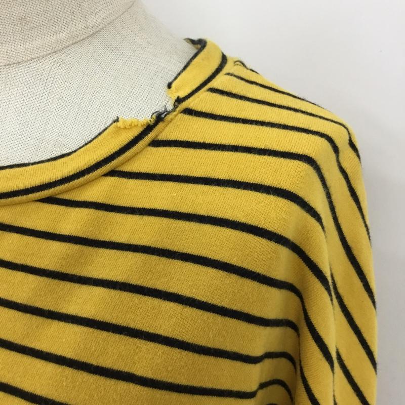 ベルシュカ Bershka カットソー 長袖 長袖カットソー クルーネックカットソー ロングスリーブカットソー ボーダーTシャツ S ボーダー柄 黒 / ブラック / X 黄 / イエロー / レディース USED 古着 中古 10110308
