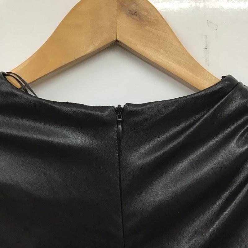 ザラ ZARA ワンピース ロングスカート ノースリーブタイトワンピース フェイクレザーワンピース S 無地 黒 / ブラック / レディース USED 古着 中古 10137573