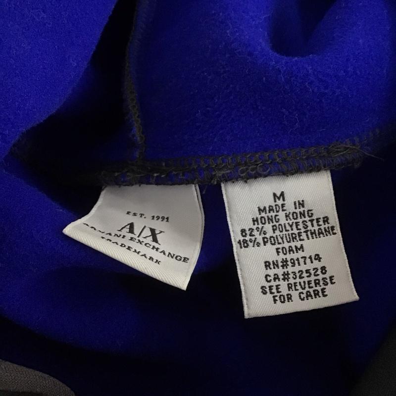 アルマーニエクスチェンジ ARMANI EXCHANGE パーカー 長袖 長袖パーカー ジップネックカットソー 裏起毛 プルオーバーパーカー 90s M ロゴ、文字 黒 / ブラック / メンズ USED 古着 中古 10106312