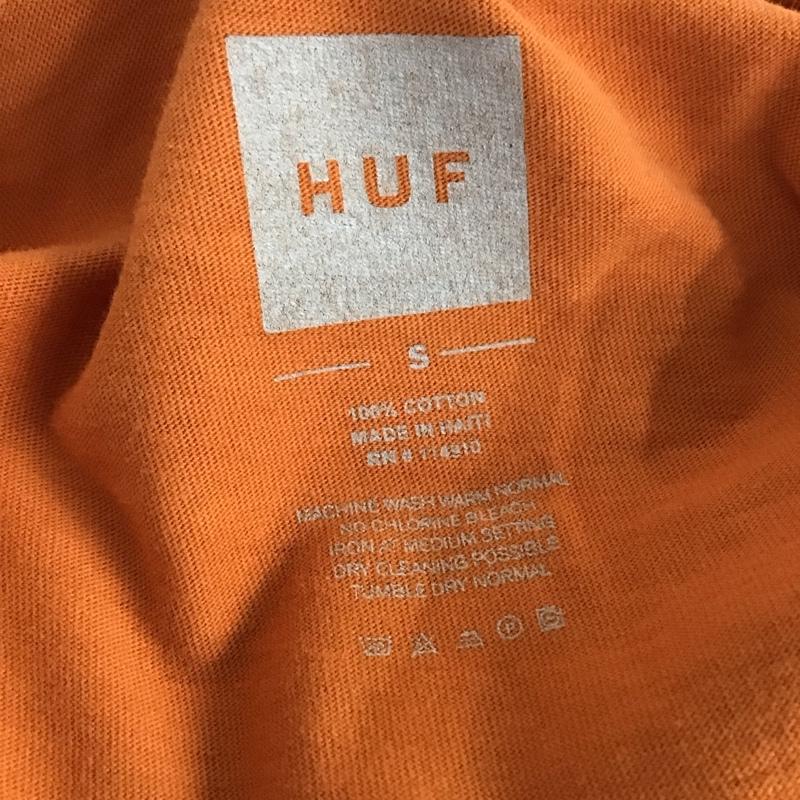 ハフ HUF Tシャツ 半袖 半袖カットソー プリントTシャツ クルーネックカットソー S ロゴ、文字 橙 / オレンジ /  メンズ USED 古着 中古 10110935