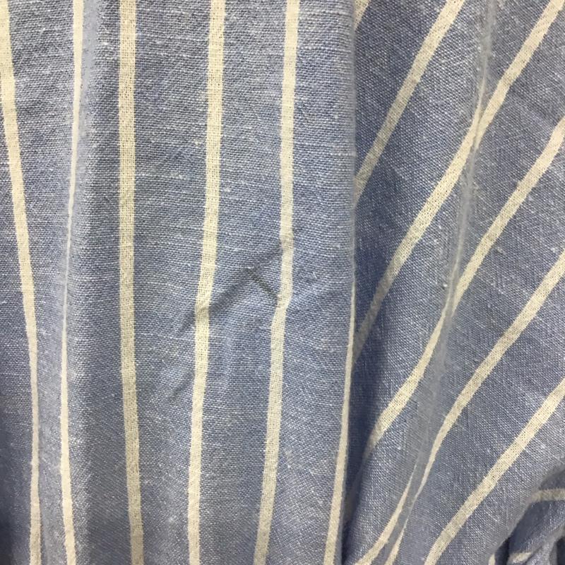 ザラティーアールエフ ZARA TRF カットソー 七分袖 ベルト付き 裾レース S ストライプ 水色 / ライトブルー / X 白 / ホワイト /  レディース USED 古着 中古 10112001