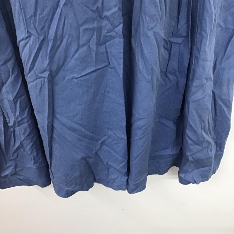 エヘカソポ ehka sopo ワンピース ロングスカート 半袖ロングワンピース フレアスカート パフスリーブ M 無地 青 / ブルー / レディース USED 古着 中古 10136429