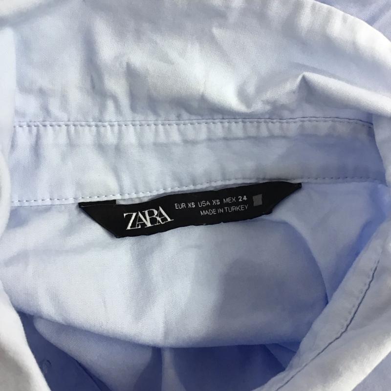 ザラ ZARA シャツ、ブラウス 長袖 長袖シャツ 無地シャツ カラーシャツ XS 無地 水色 / ライトブルー / レディース USED 古着 中古 10126887