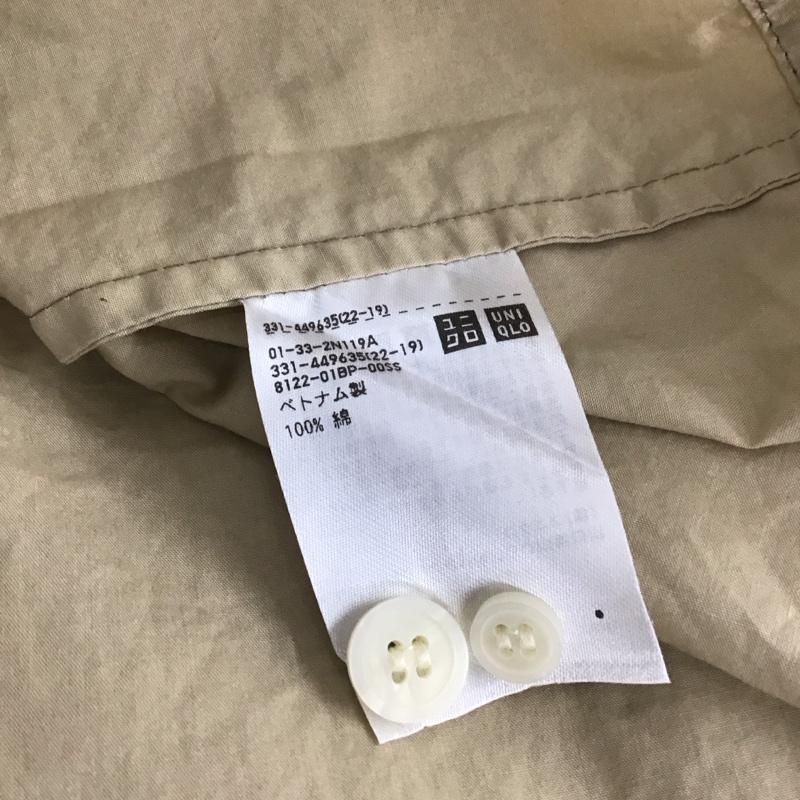 ユニクロ UNIQLO シャツ、ブラウス 半袖 331-449635 半袖シャツ カラーシャツ M 無地 ベージュ / ベージュ / メンズ USED 古着 中古 10132794