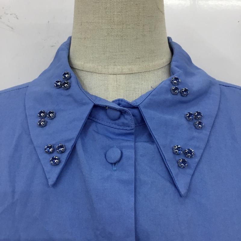 ザラ ZARA シャツ、ブラウス 長袖 長袖シャツ カラーシャツ 長袖カットソー M 無地 青 / ブルー / レディース USED 古着 中古 10110307