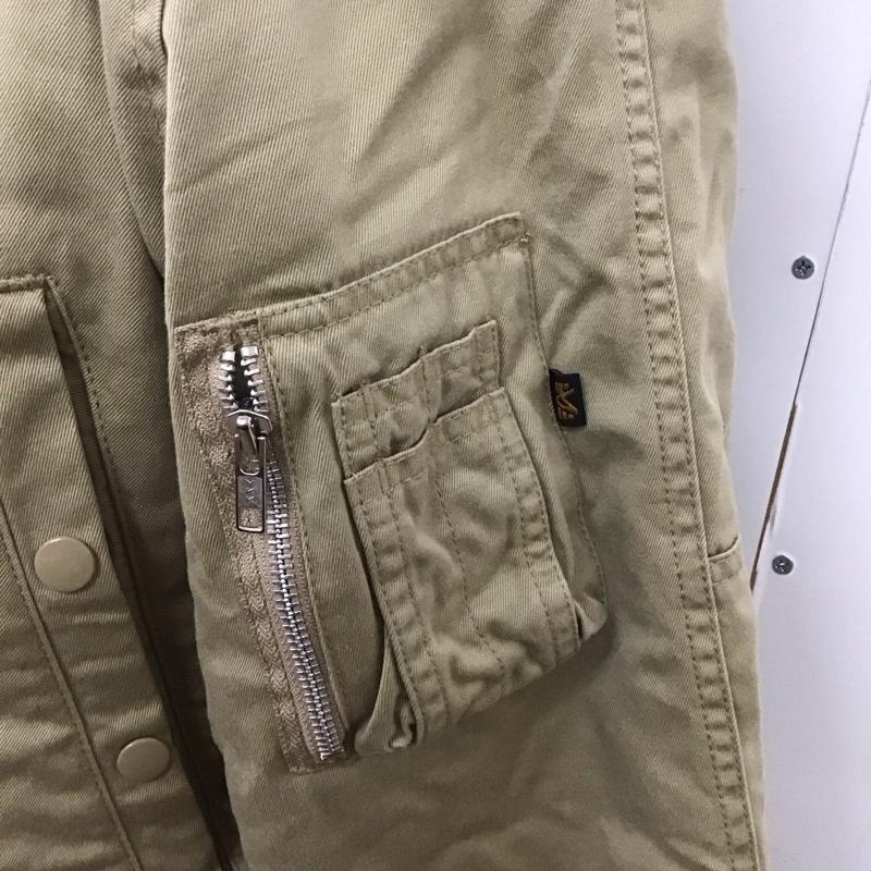 アルファインダストリー Alpha Industries ジャケット、上着 ジャケット、ブレザー ジップアップジャケット パーカージャケット アウター ミリタリージャケット L 無地 ベージュ / ベージュ / メンズ USED 古着 中古 10126053