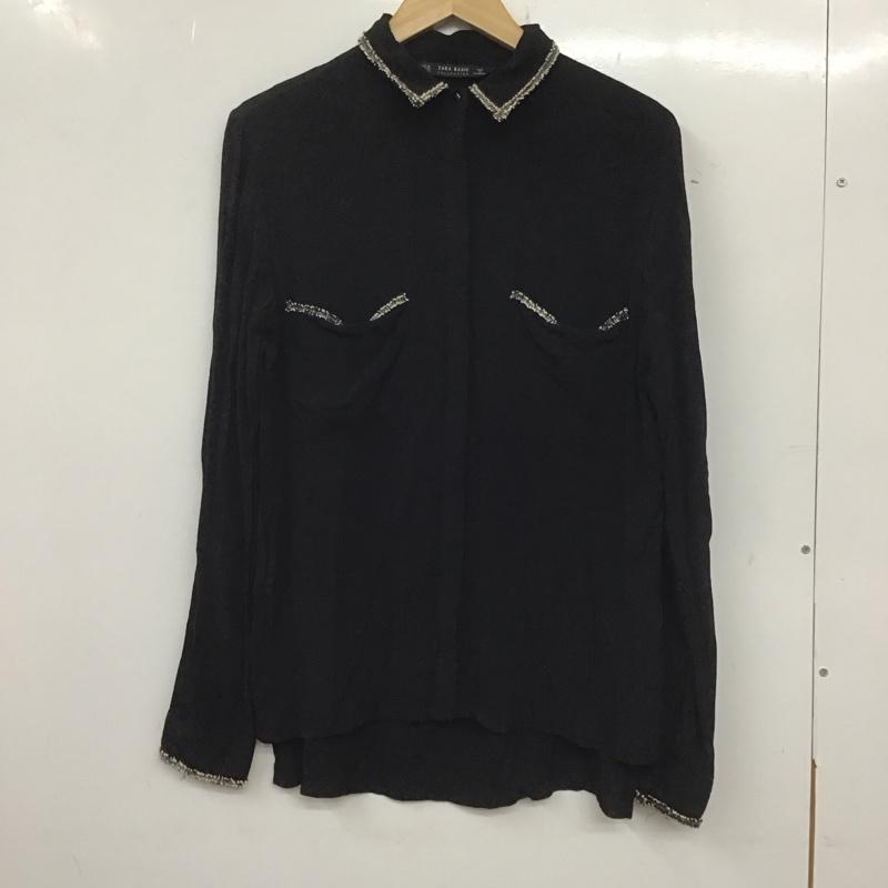 ザラベーシック ZARA BASIC シャツ、ブラウス 長袖 XS 無地 黒 / ブラック / レディース USED 古着 中古 10139377