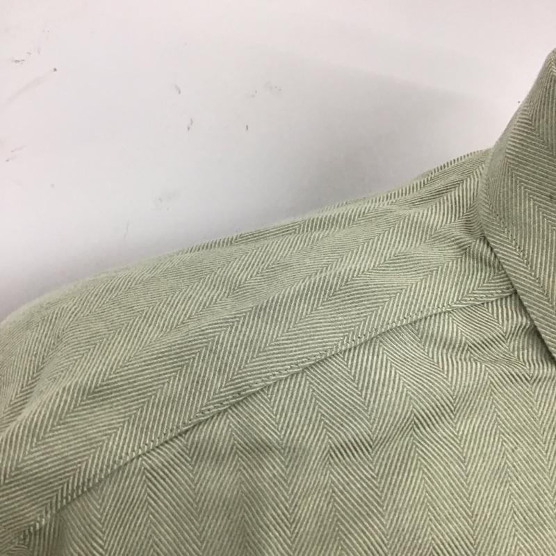 ブルックスブラザーズ BROOKS BROTHERS シャツ、ブラウス 長袖 長袖シャツ カラーシャツ ポケットシャツ 長袖カットソー M ストライプ 緑 / グリーン /  メンズ USED 古着 中古 10112544