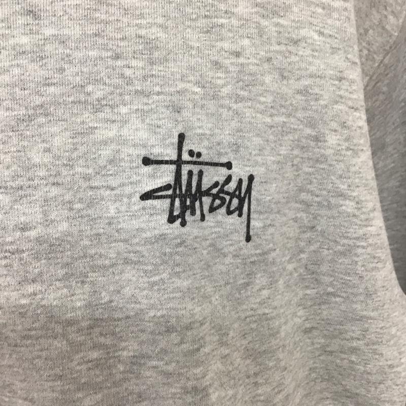 ステューシー STUSSY トレーナー 長袖 長袖トレーナー プリントスウェット クルーネック L ロゴ、文字 灰 / グレー / メンズ USED 古着 中古 10115928