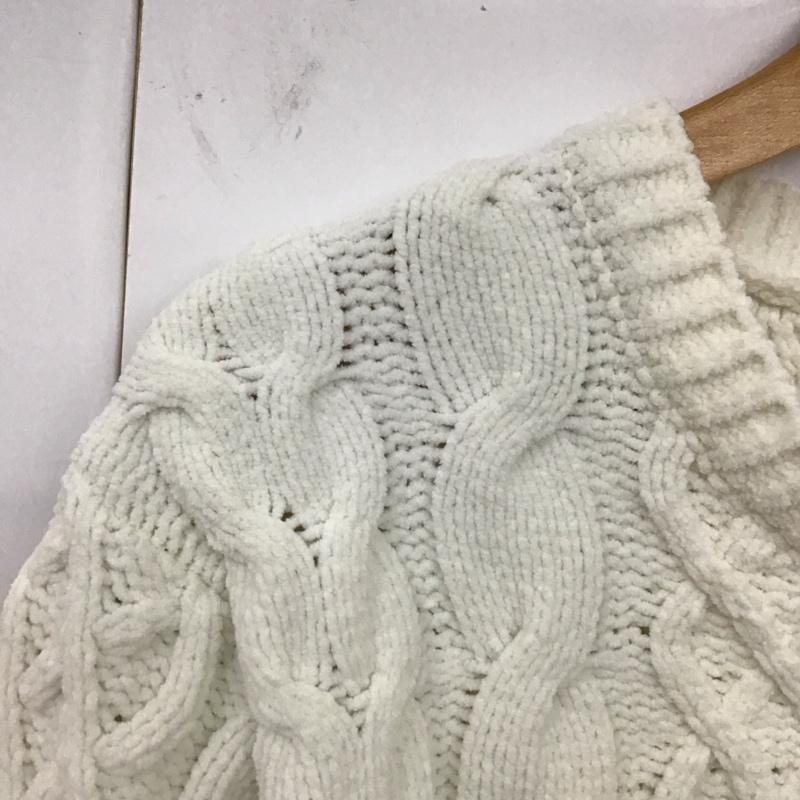 アズールバイマウジー AZUL BY MOUSSY ニット、セーター 長袖 CHENILLE CABLE PULLOVER 251eab70-089i L 無地 白 / ホワイト / メンズ USED 古着 中古 10120176