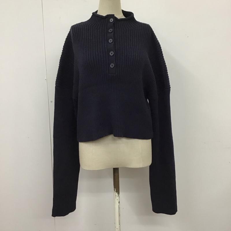 ザラ ZARA ニット、セーター 長袖 長袖ニットカットソー ショート丈 リブニット S 無地 紺 / ネイビー / レディース USED 古着 中古 10118533