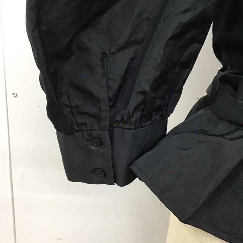ザラ ZARA カットソー 半袖 7982 201 800 パフスリーブ カシュクール S 無地 黒 / ブラック / レディース USED 古着 中古 10120344