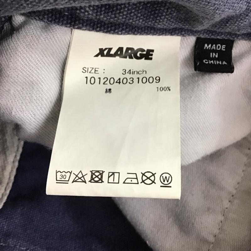 エクストララージ XLARGE パンツ デニム、ジーンズ デニムパンツ ワイドパンツ カジュアルパンツ 34インチ 無地 紺 / ネイビー /  メンズ USED 古着 中古 10126638