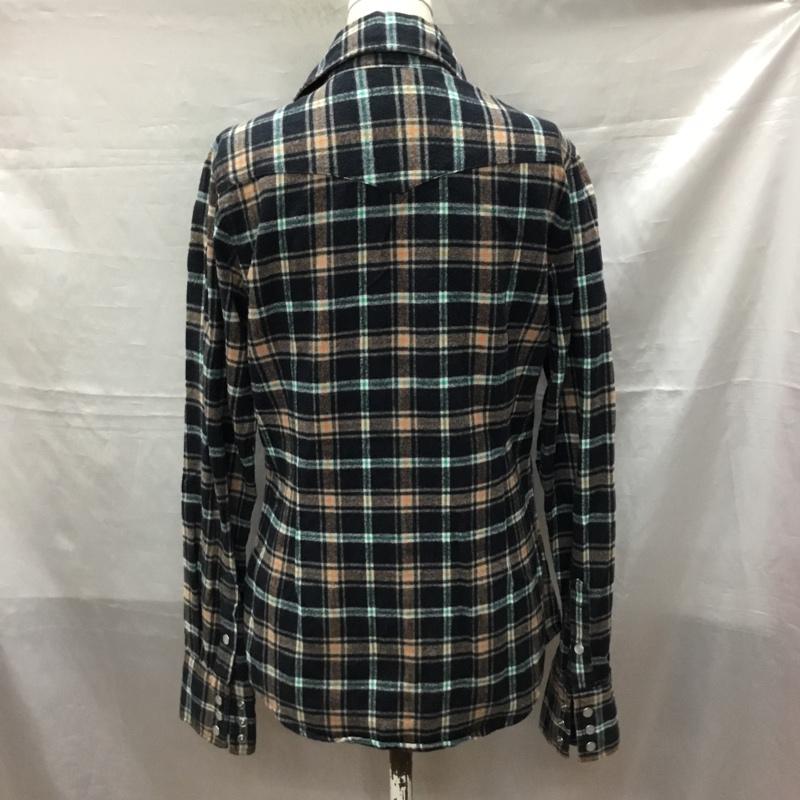 アズールバイマウジー AZUL BY MOUSSY シャツ、ブラウス 長袖 2504A130-1130 ウエスタンシャツ M チェック 紺 / ネイビー / X 白 / ホワイト / X 橙 / オレンジ / X 緑 / グリーン / レディース USED 古着 中古 10118494