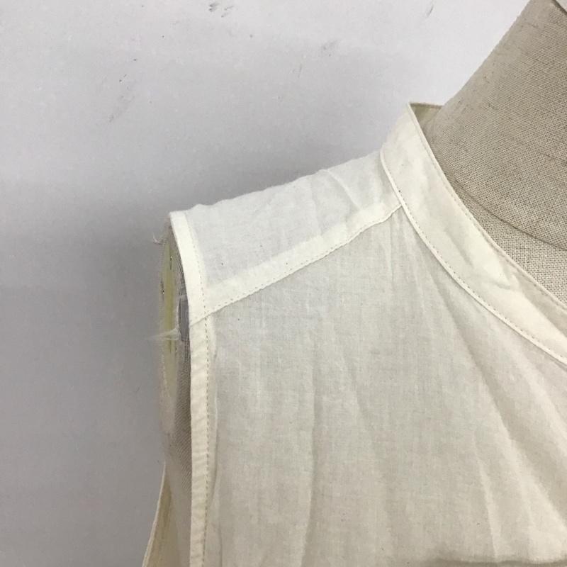 サマンサモスモス Samansa Mos2 カットソー 半袖 ノースリーブカットソー 前開きシャツ ノーカラーシャツ FREE 刺繍 アイボリー / アイボリー / レディース USED 古着 中古 10123154