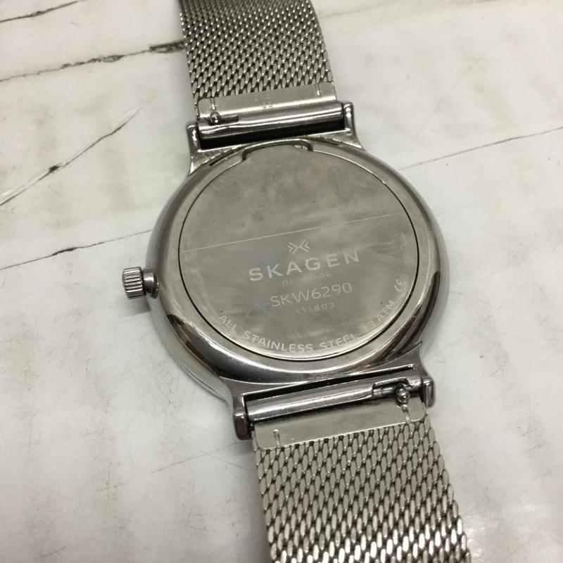 スカーゲン SKAGEN 腕時計 アナログ(クォーツ式) SKAGEN6290 箱有 ロゴ、文字 銀 / シルバー / メンズ USED 古着 中古 10117152
