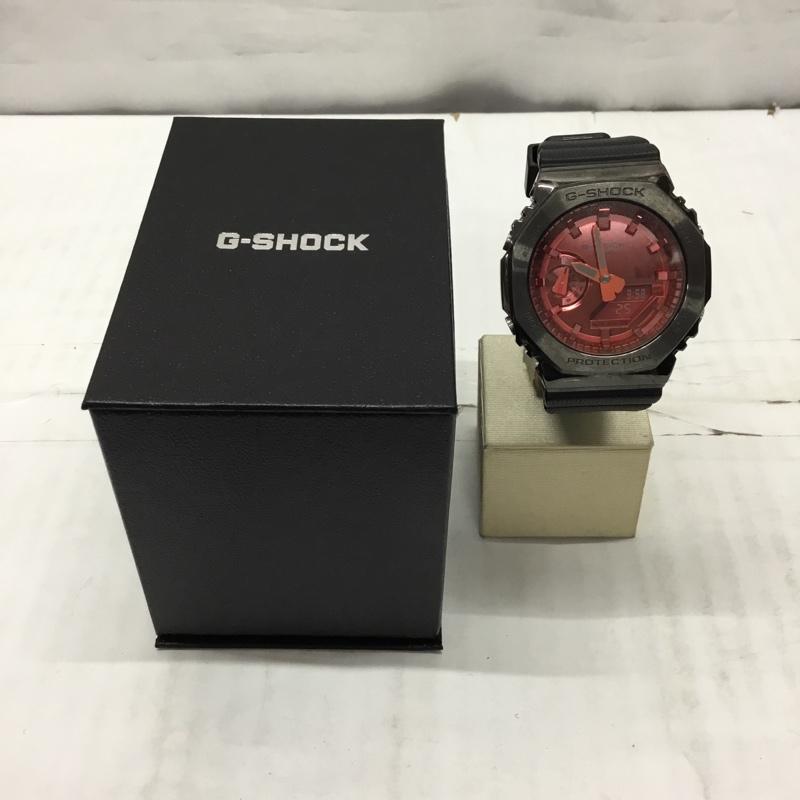 ジーショック G-SHOCK 腕時計 アナログ(クォーツ式) GM-2100B 八角形 箱有 ロゴ、文字 黒 / ブラック / X 赤 / レッド / メンズ USED 古着 中古 10117009
