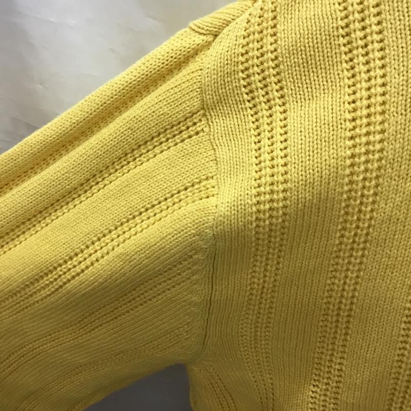 チャップス CHAPS ニット、セーター 長袖 長袖ニットカットソー ニット セーター クルーネックニット L ロゴ、文字 黄 / イエロー / メンズ USED 古着 中古 10120449