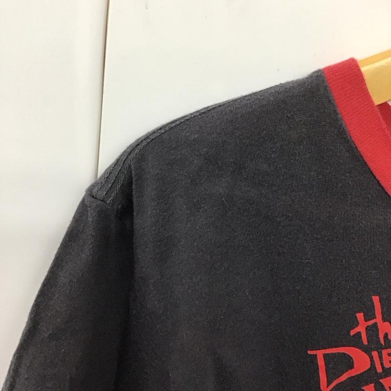 ディーゼル DIESEL Tシャツ 半袖 リンガーTシャツ S ロゴ、文字 赤 / レッド / X チャコールグレー / チャコールグレー / レディース USED 古着 中古 10130595