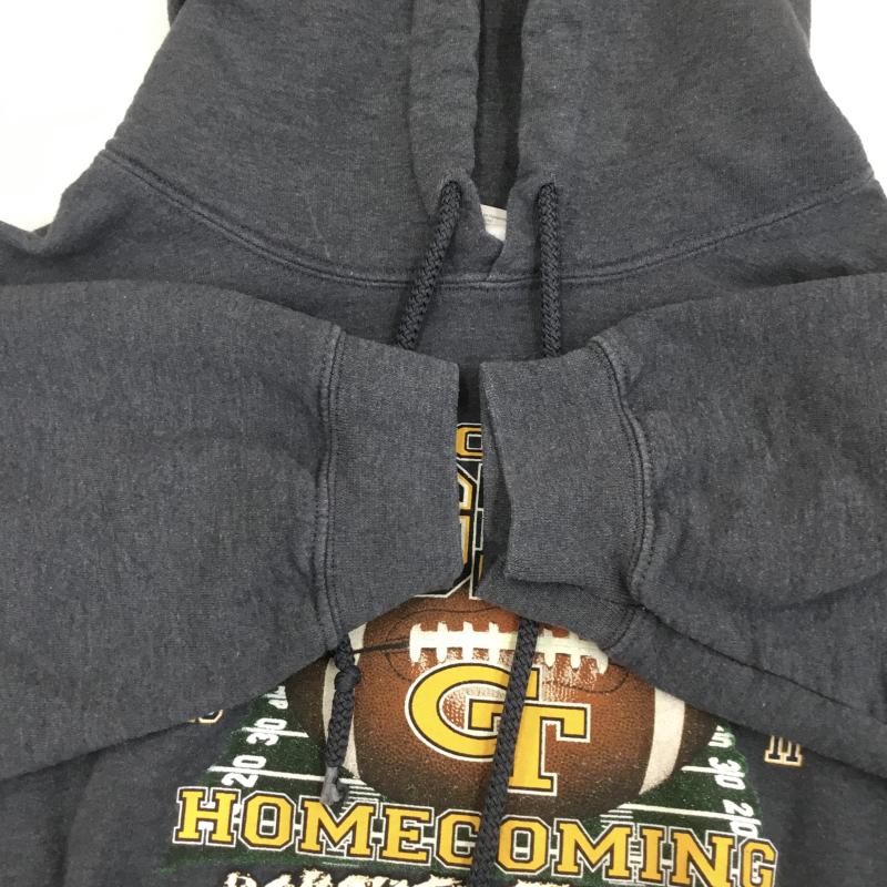 ギルダン GILDAN パーカー 長袖 FOOT BALL XL プリント 灰 / グレー / メンズ USED 古着 中古 10136077